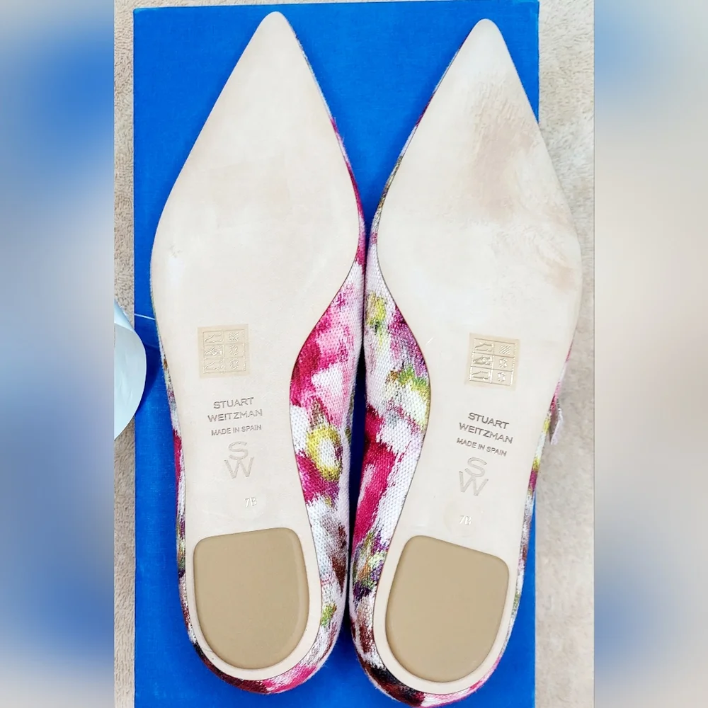Stewart Weitzman Floral Print Ballet Barbie Flats Women's Size 7B NWT Bridal